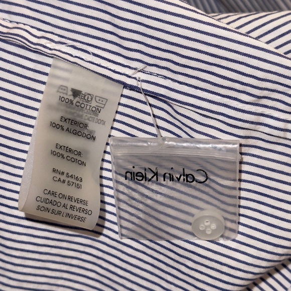 Calvin Klein Women’s Classic Blue and White Striped Shirt - Picture 6 of 8